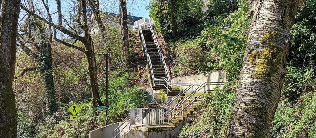 E Olive Street stairway, April 2024