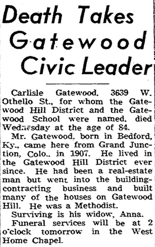 Obituary of Carlisle Gatewood from May 30, 1947, issue of The Seattle Times